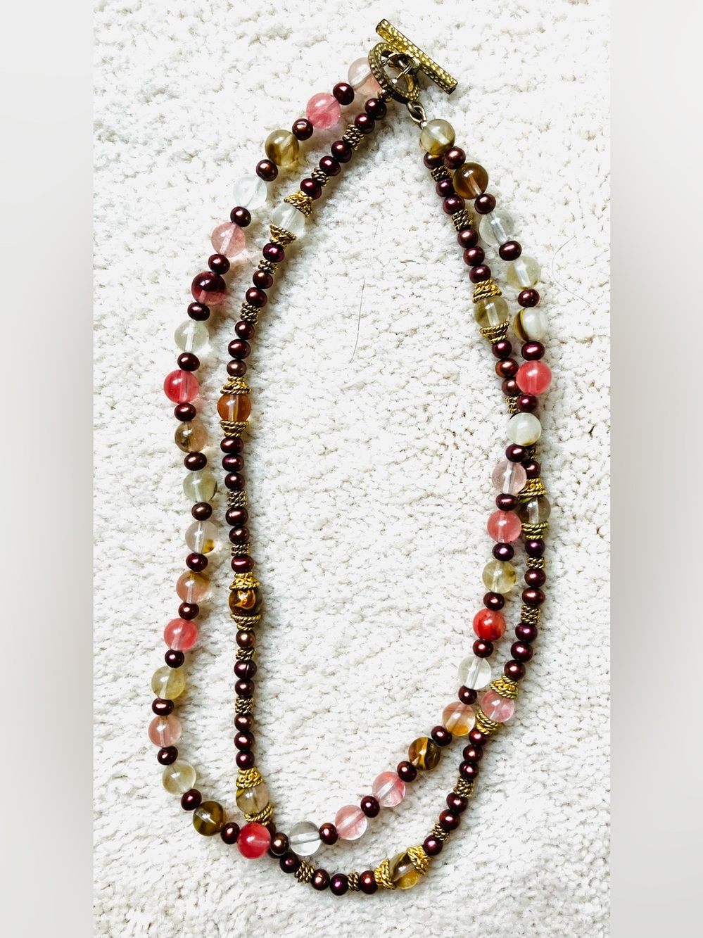 Lot of 3 Vintage Handcrafted Gemstone Necklaces - Picture 5 of 6
